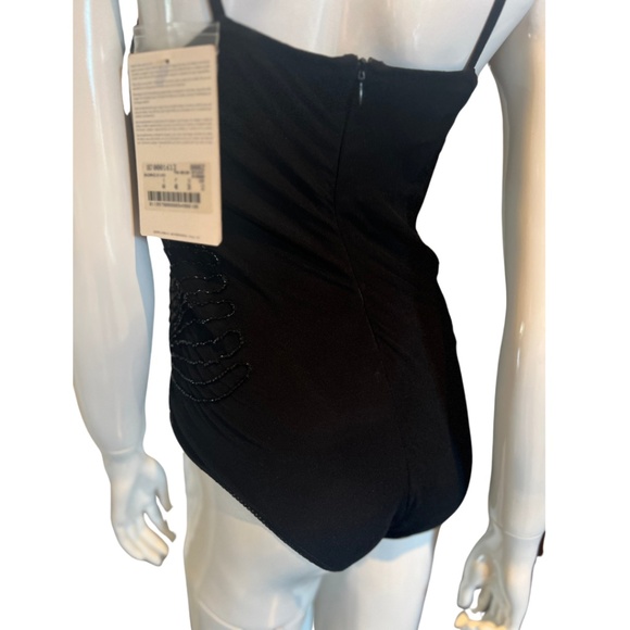 WT Vintage Ritmo DiPerla LaPerla Beaded Black Stretch Tulle Bustier/Bodysuit 34D - Picture 10 of 16